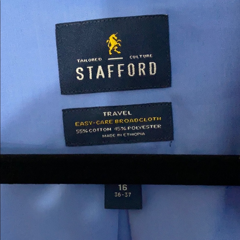 Stafford 16x36-37 Blue Dress Shirt - Picture 2 of 3